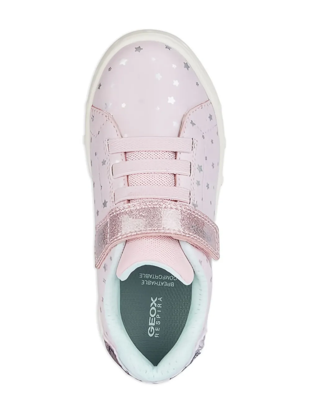 Geox Kids Skylin glitter star-print sneakers Pink