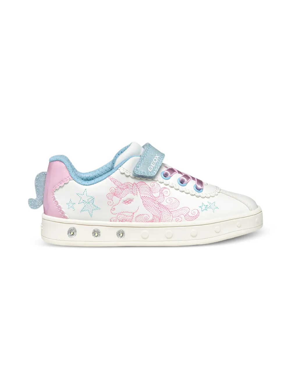 Geox Kids Skylin unicorn-embellished sneakers Wit