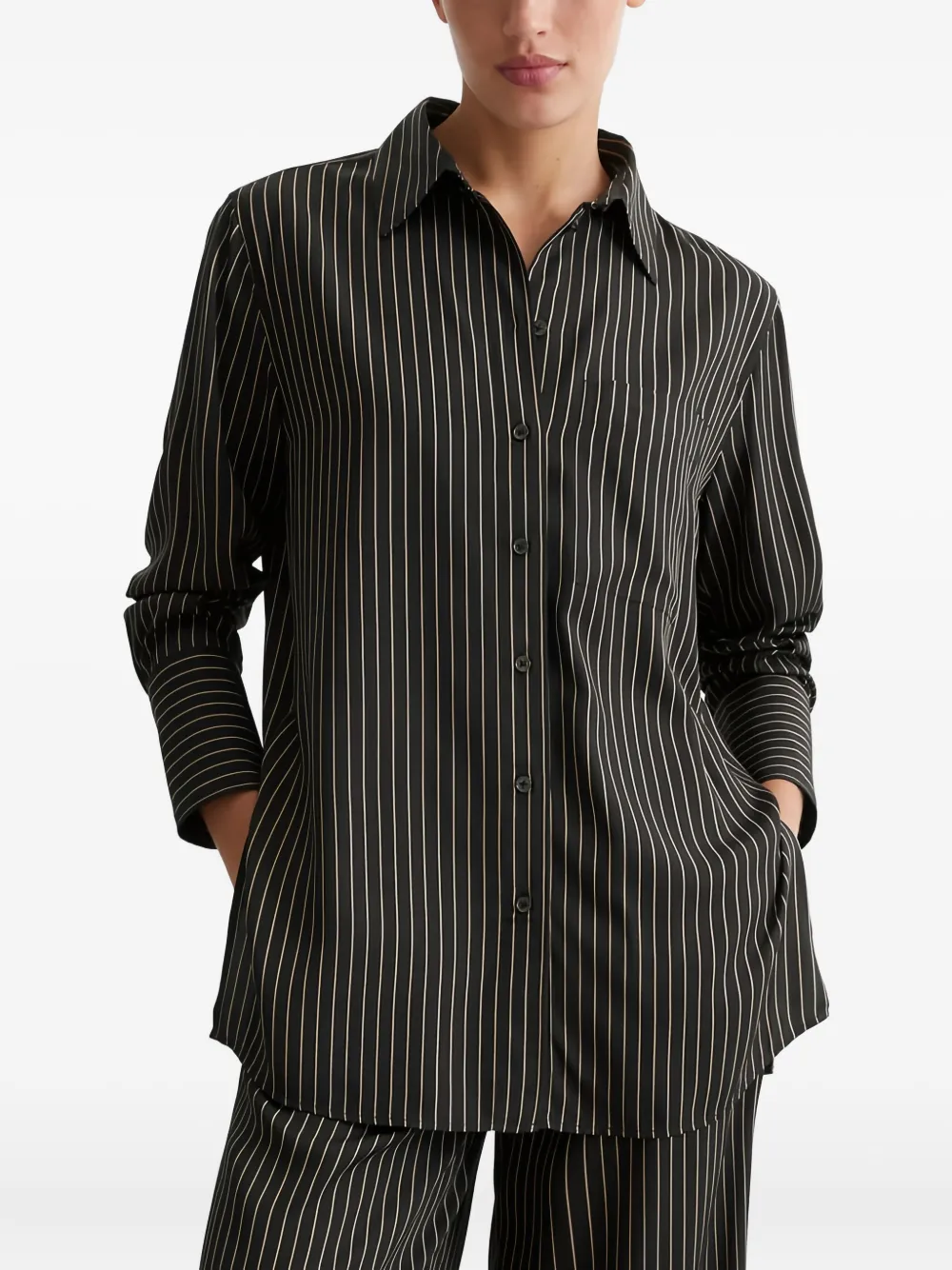 Marc O'Polo Gestreept blouse Zwart