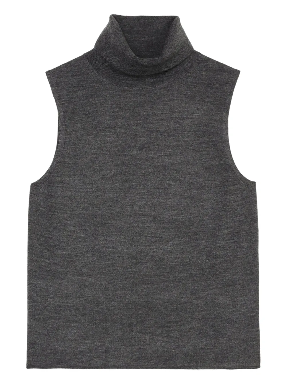 roll-neck sleeveless top