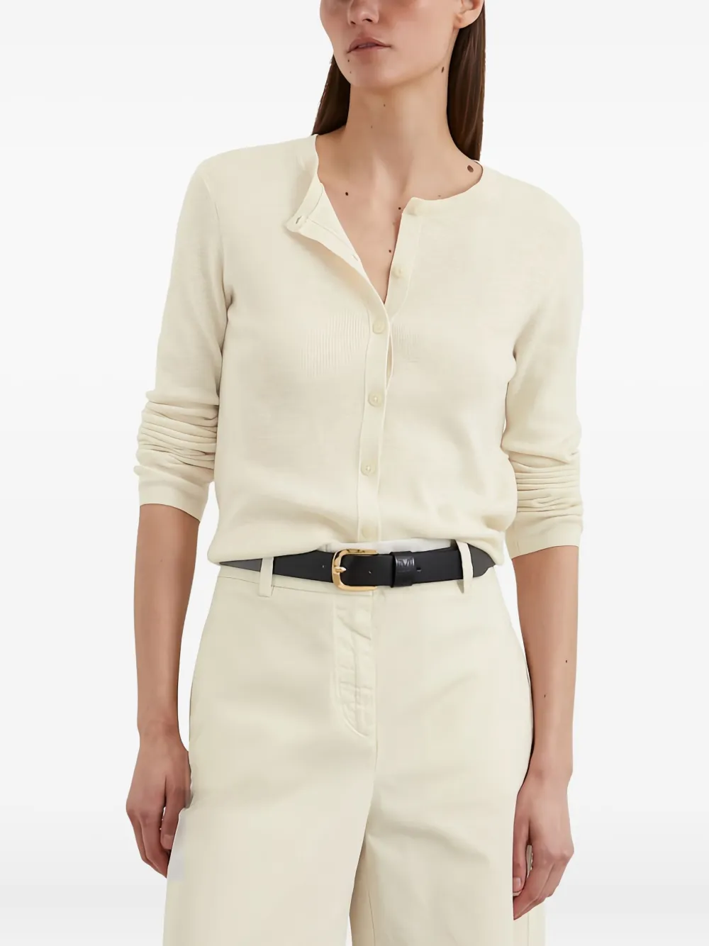 Marc O'Polo Geribbeld vest Beige