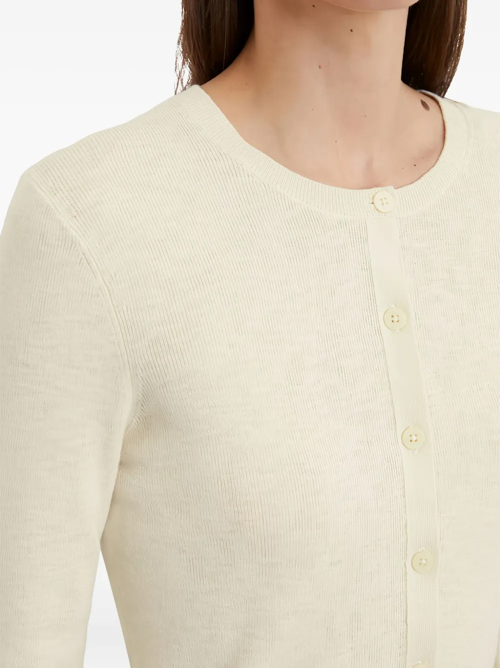 Marc O'Polo Geribbeld vest Beige