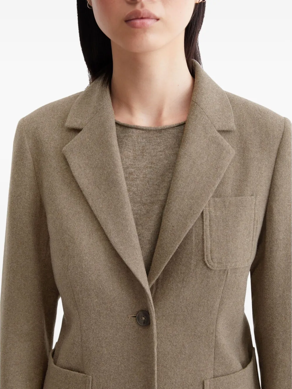 Marc O'Polo Blazer met enkele rij knopen Bruin