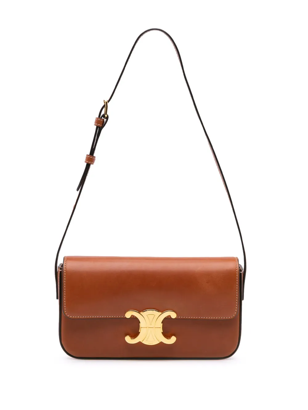 Céline Pre-Owned 2021 Leather Triomphe Claude shoulder bag | Brown | Image 1