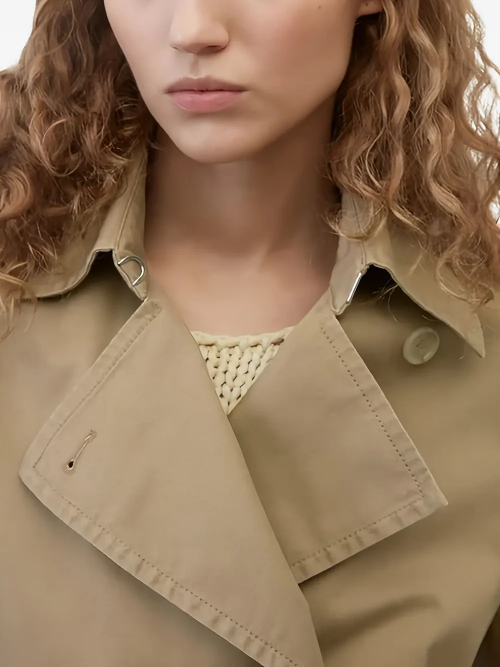 Marc O'Polo Trenchcoat met dubbele rij knopen en ceintuur Bruin