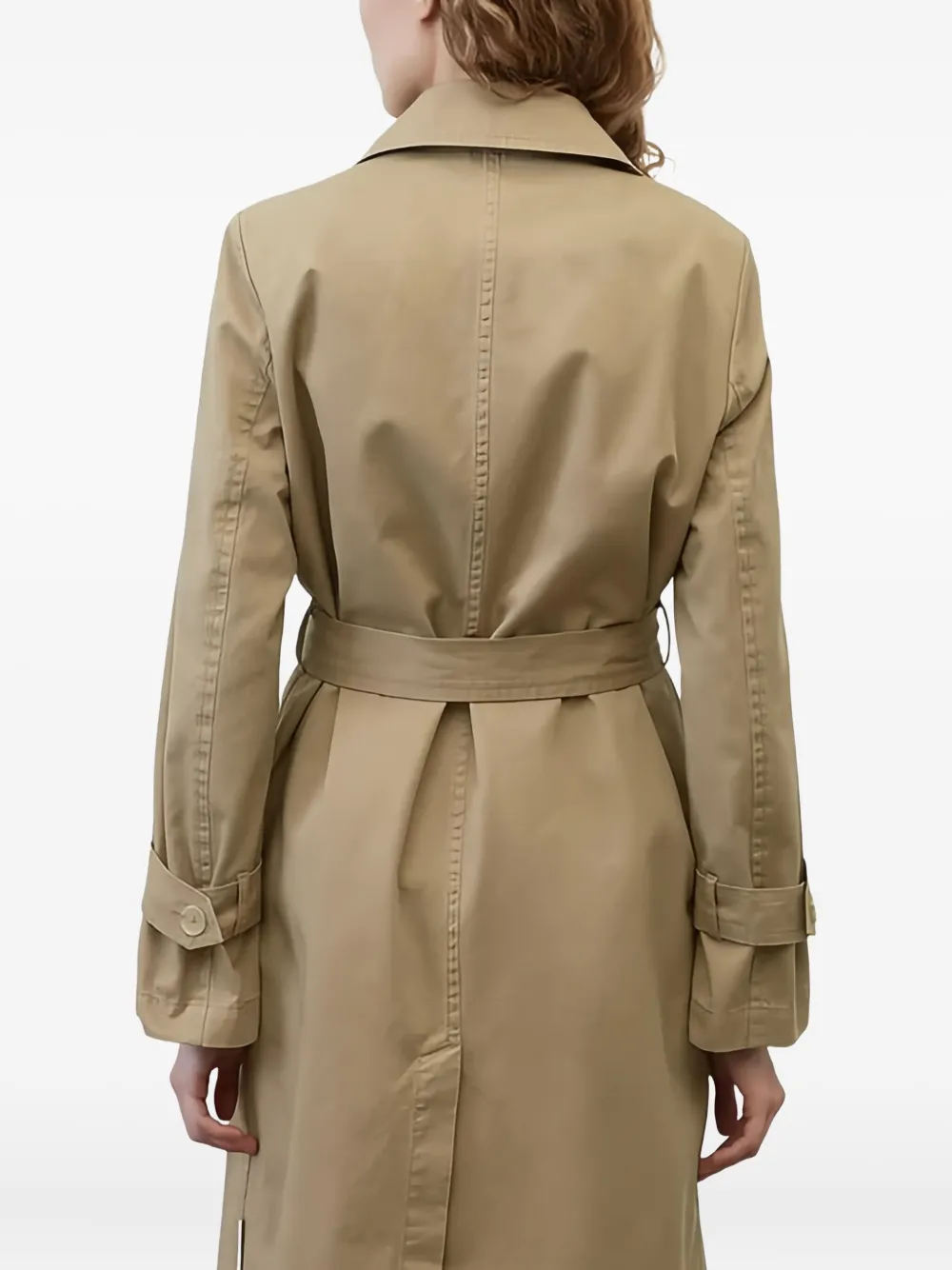 Marc O'Polo Trenchcoat met dubbele rij knopen en ceintuur Bruin