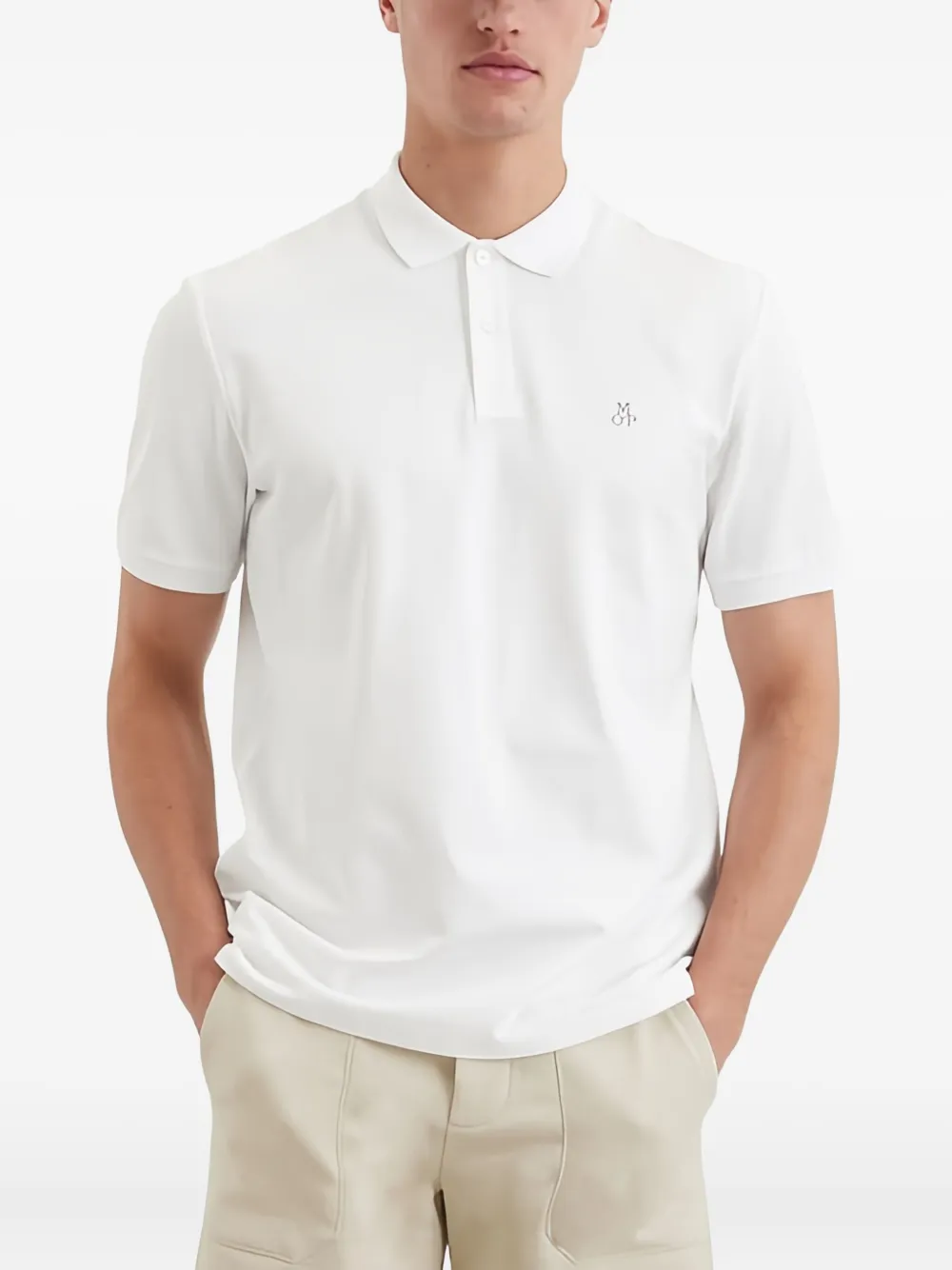 Marc O'Polo Poloshirt met geborduurd logo Wit