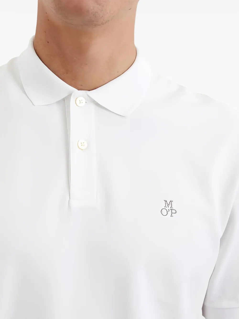 Marc O'Polo Poloshirt met geborduurd logo Wit