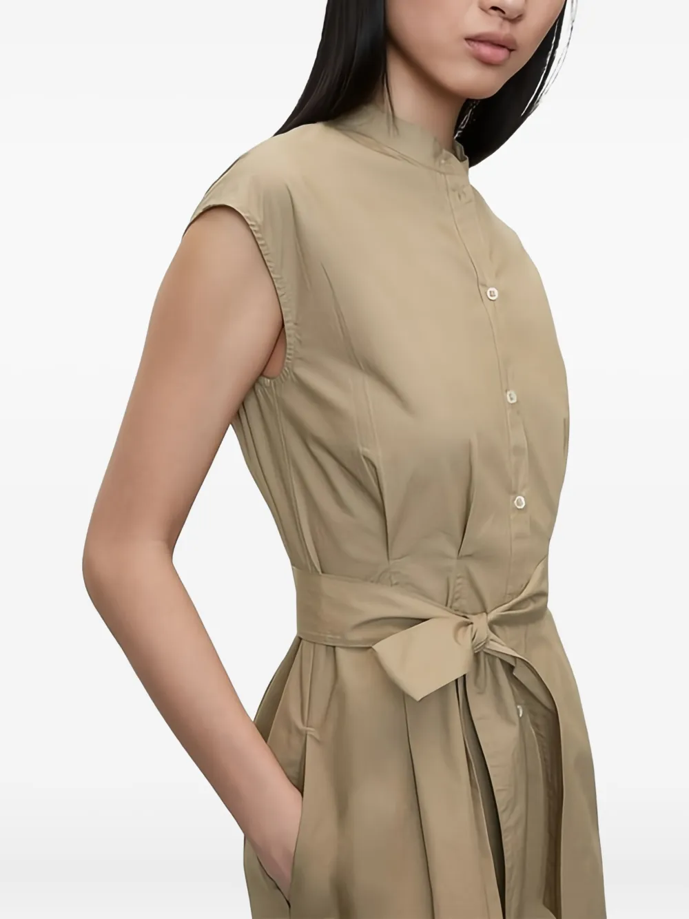 Marc O'Polo Jurk met knopen en ceintuur Beige