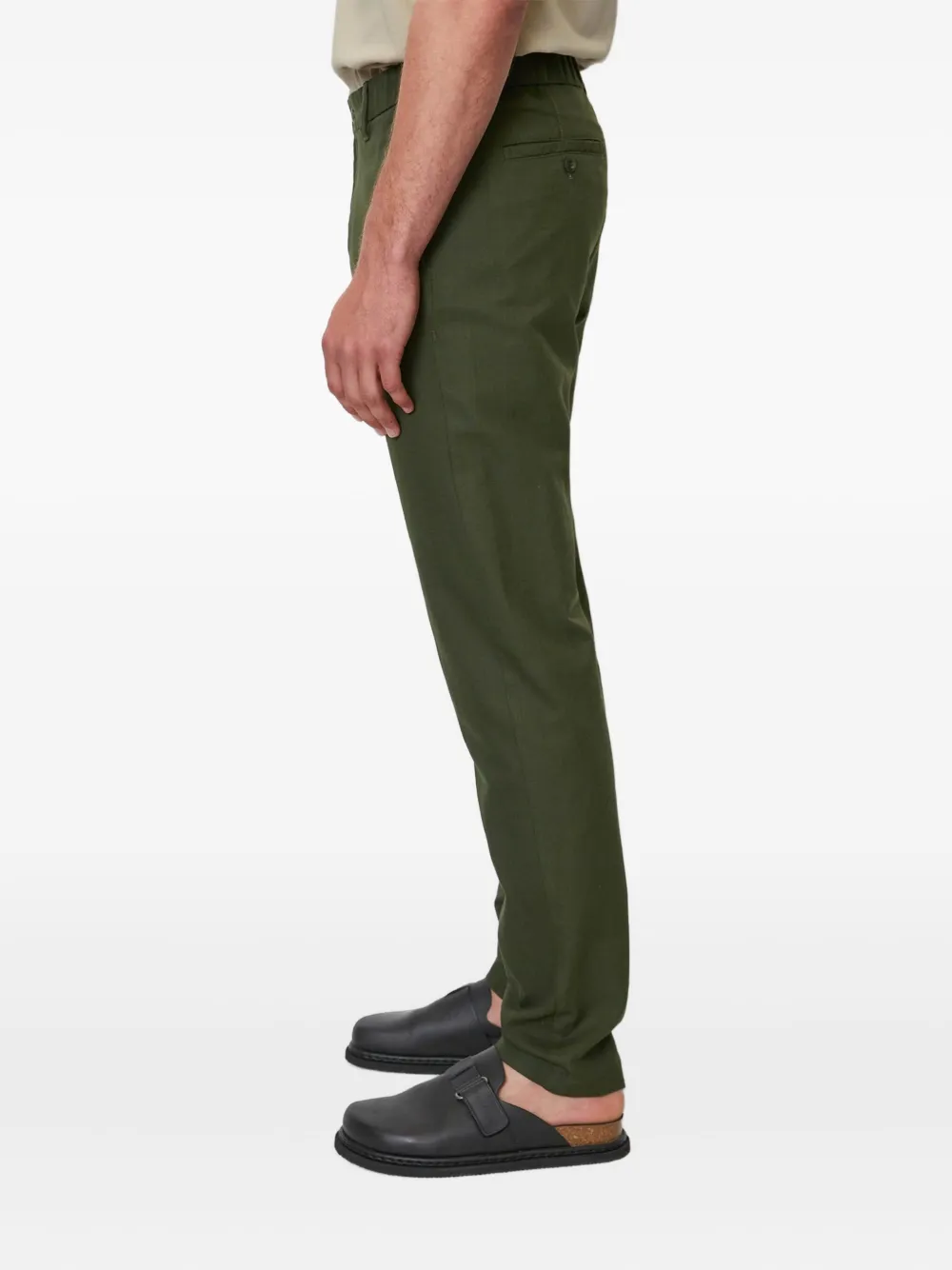 Marc O'Polo Broek met toelopende pijpen Groen