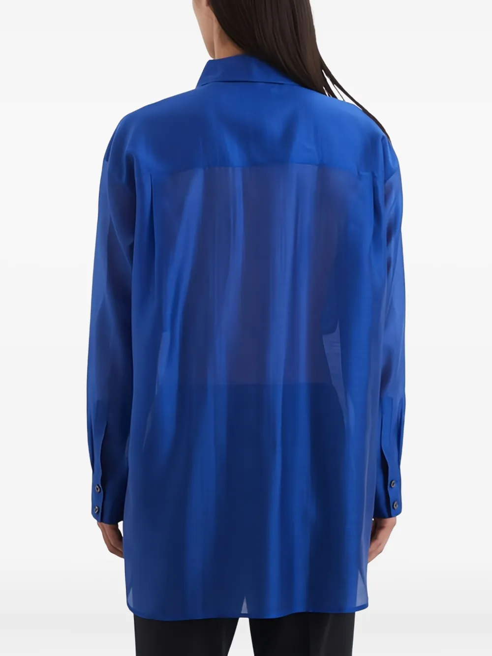 Marc O'Polo Blouse met opgestikte zakken en knopen Blauw