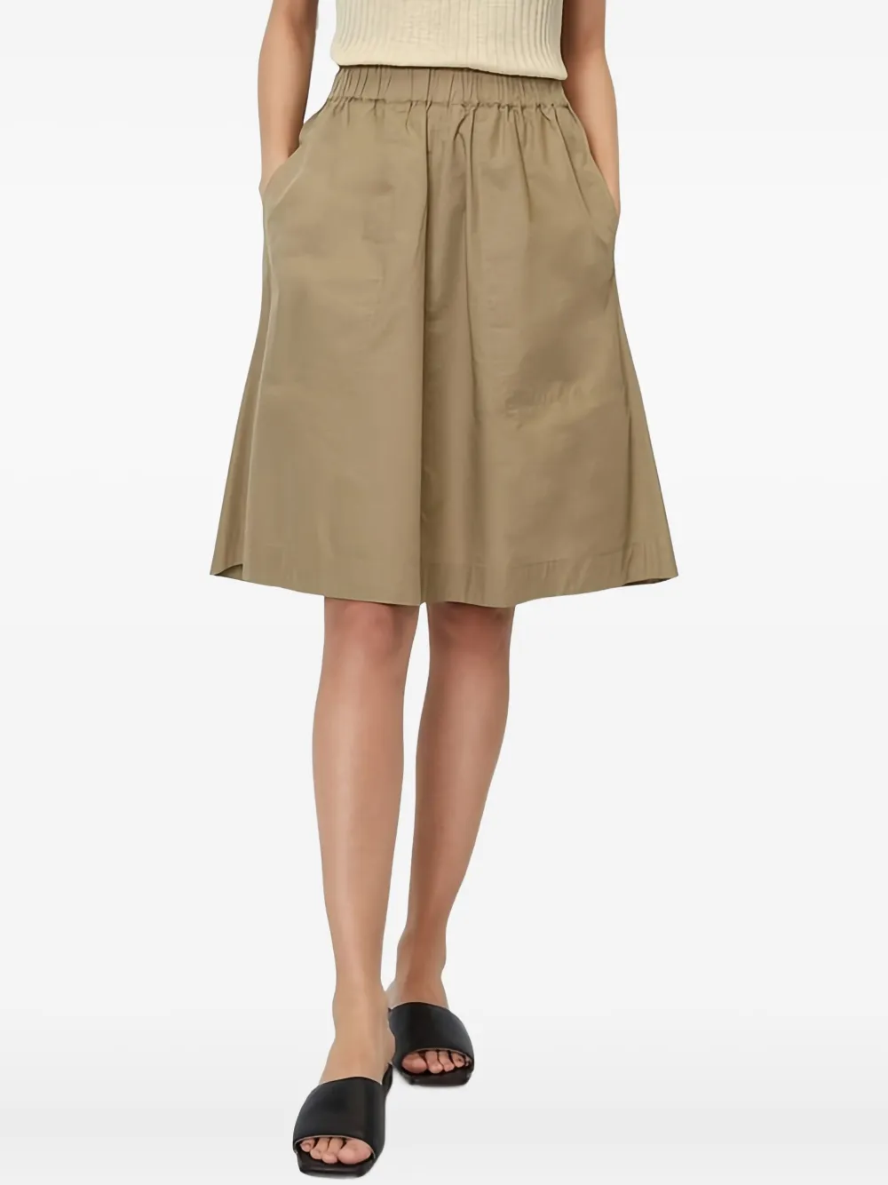 Marc O'Polo Mini-rok met gesmockte taille Bruin