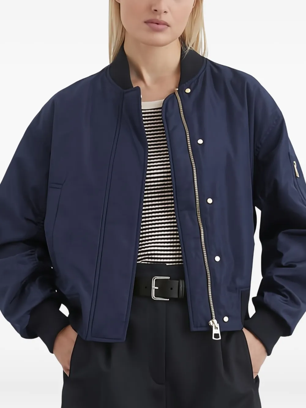 Marc O'polo Zip-up Bomber Jacket In Blue