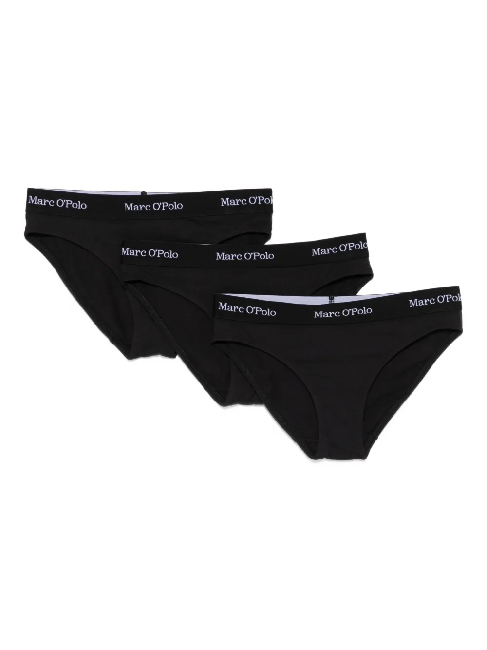 Marc O'Polo Drie slips met logoband Zwart
