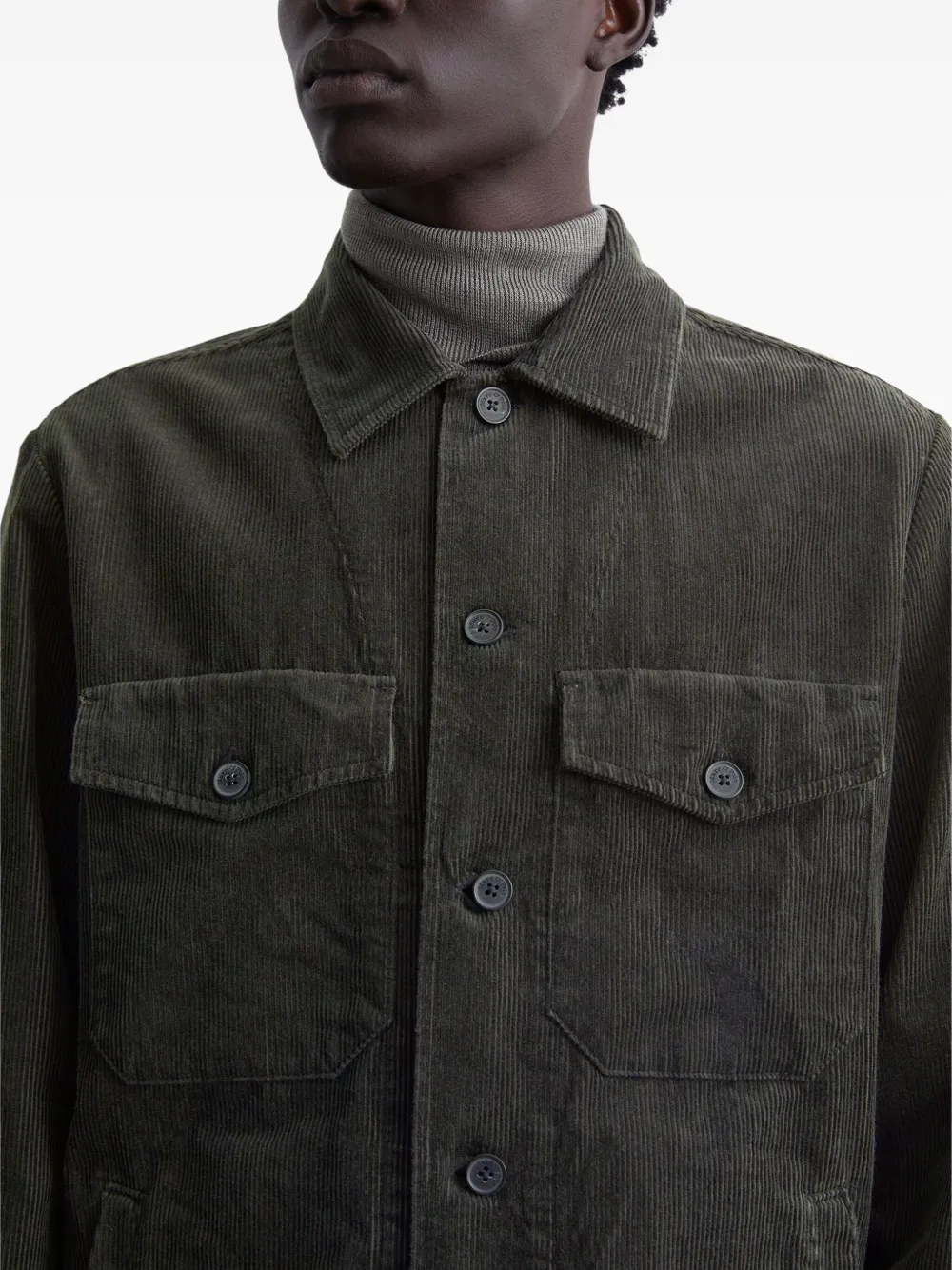 Marc O'polo Corduroy Button-up Overshirt In Gray