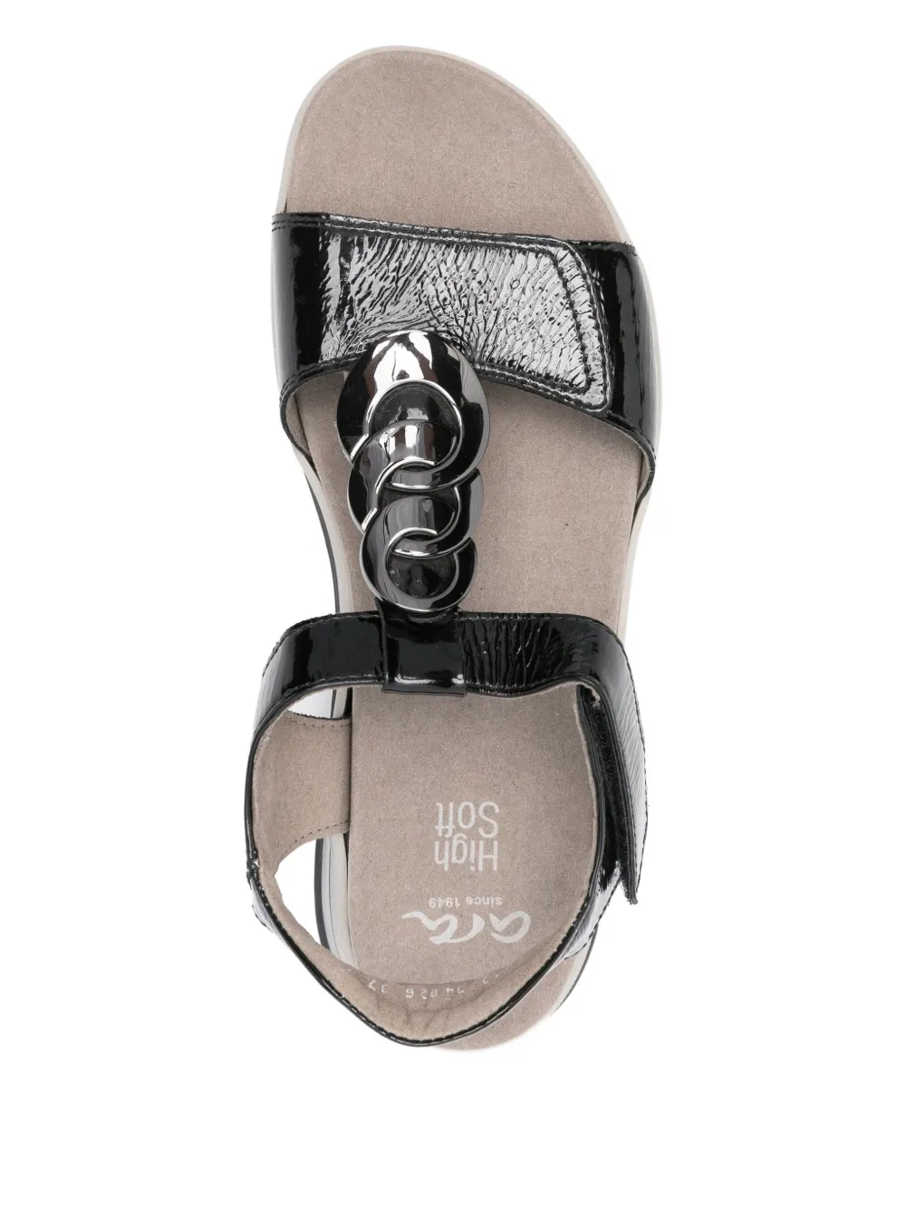 ARA ankle-strap logo sandals Black