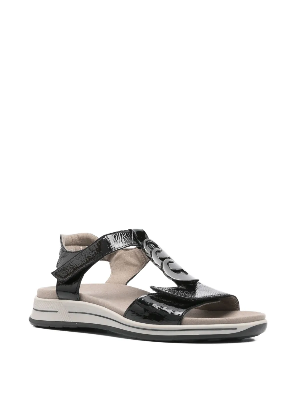 ARA ankle-strap logo sandals Black