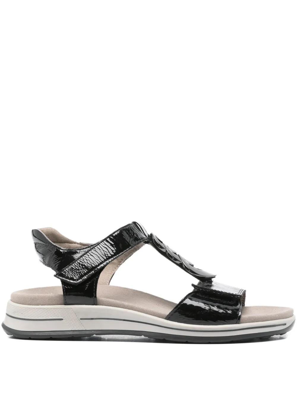 ARA ankle-strap logo sandals Black