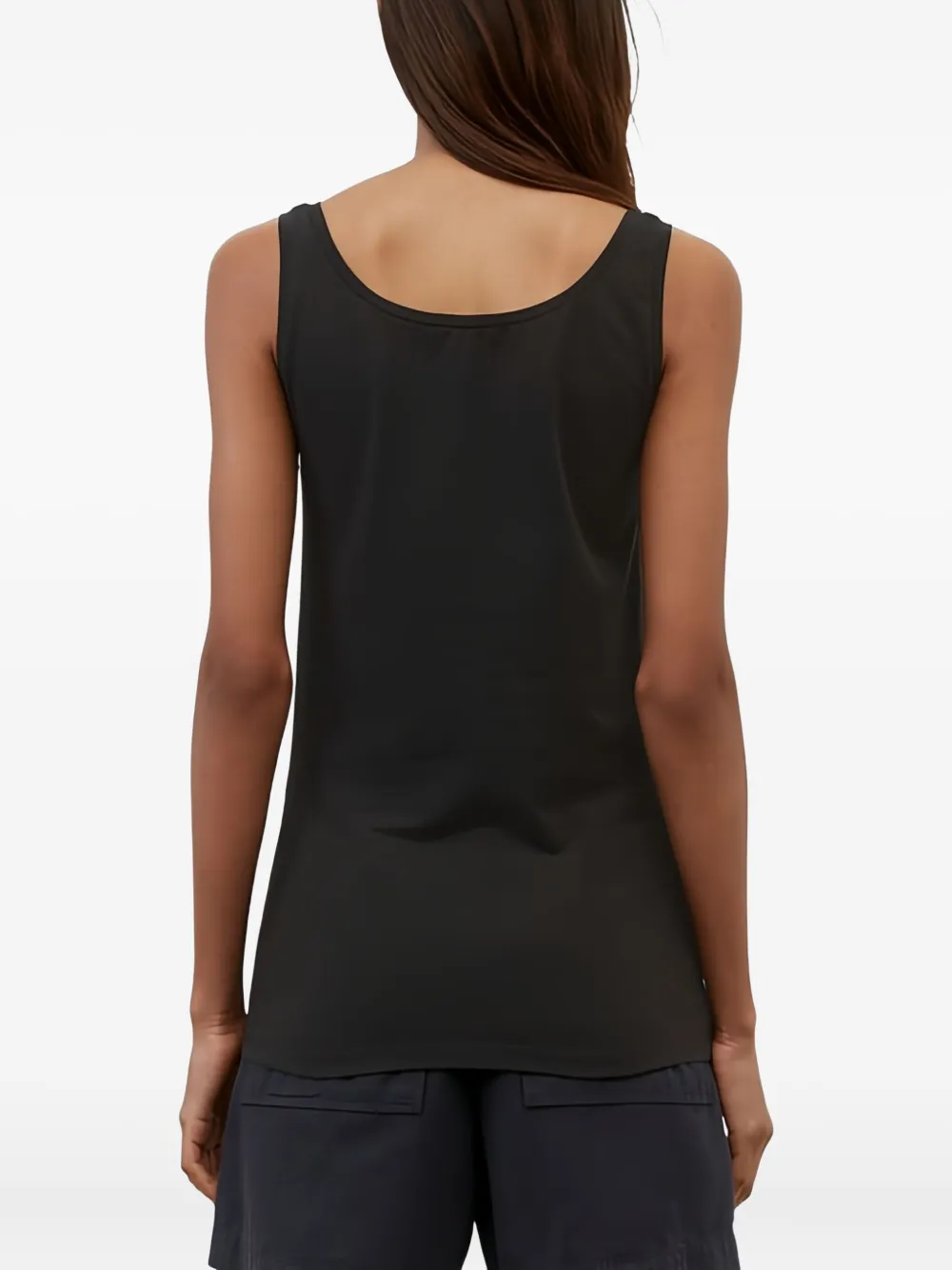 Marc O'Polo Mouwloze tanktop met diepe ronde hals Zwart