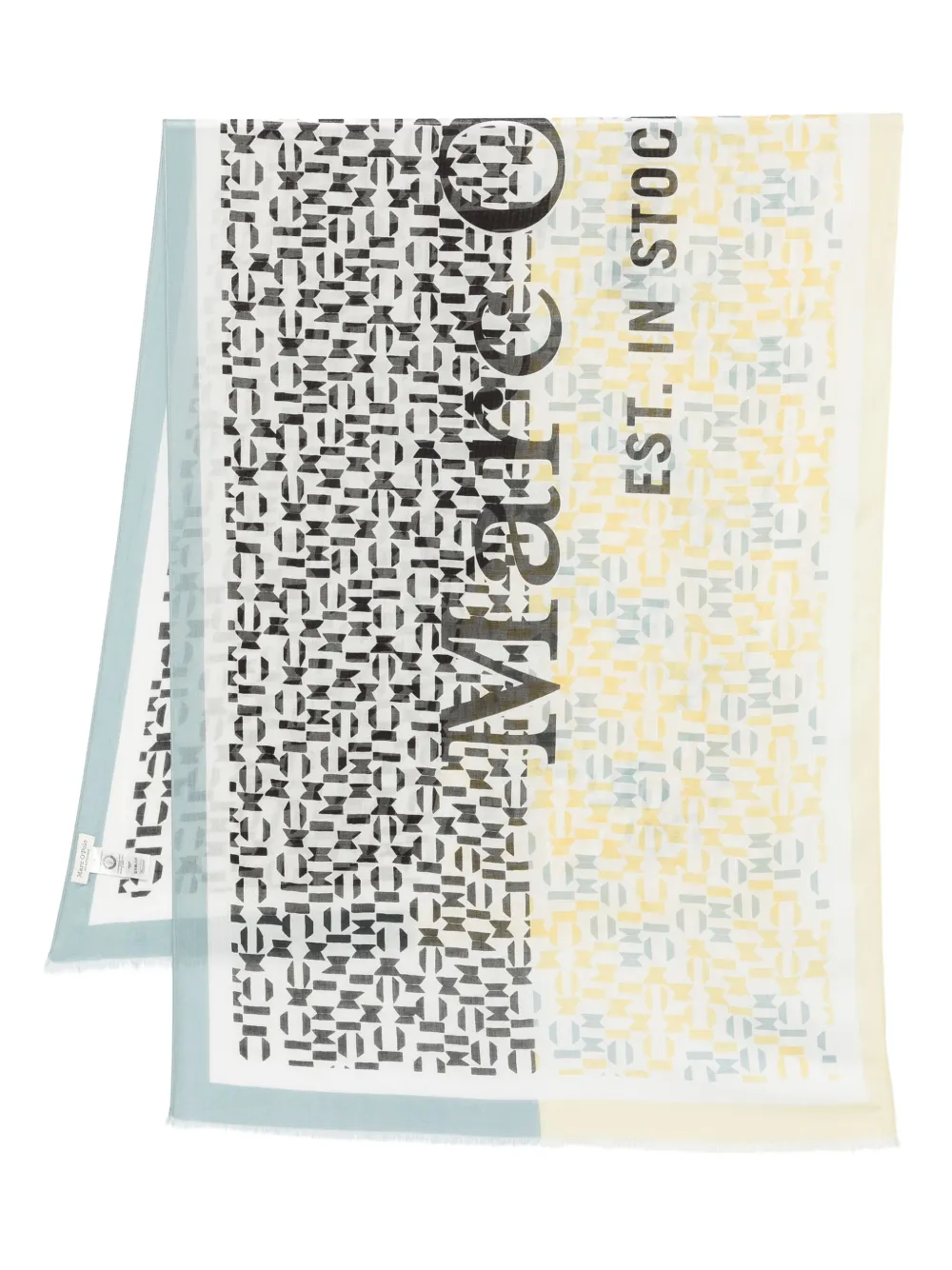 Marc O'polo Geometric-pattern Rectangular Scarf In Yellow