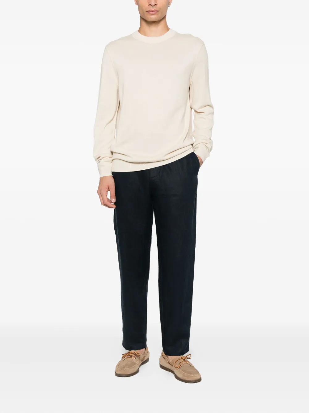 Marc O'Polo Trui met ronde hals - Beige