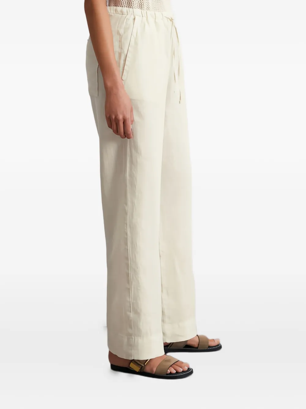 Marc O'Polo Broek met trekkoordtaille Beige