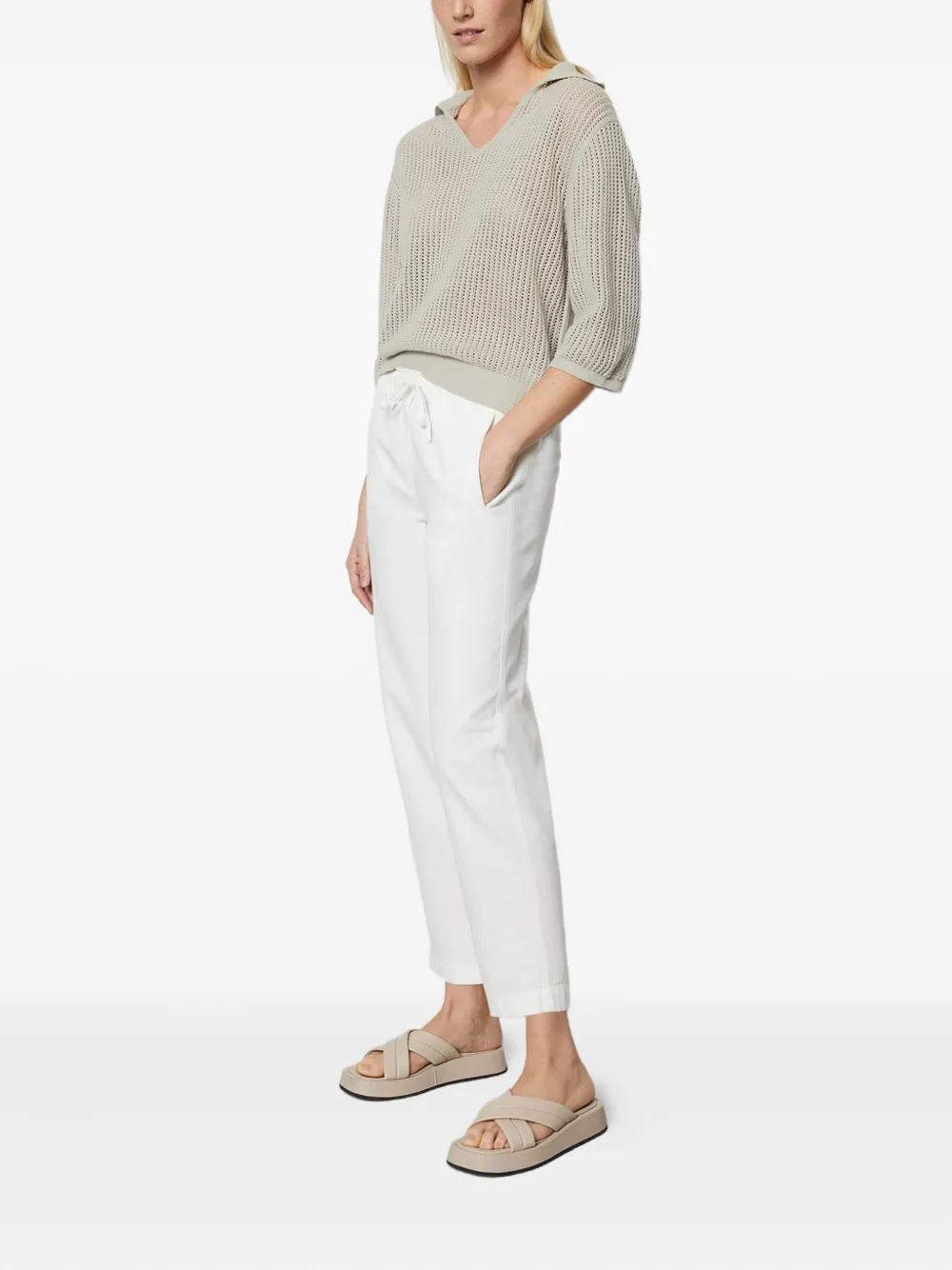 Marc O'Polo Trui met V-hals Beige
