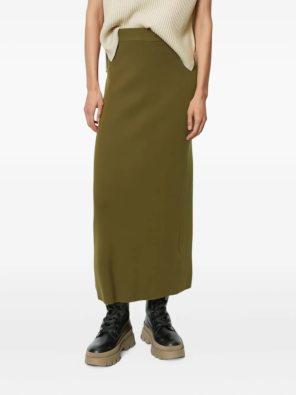 Marc O'Polo vented maxi skirt Groen