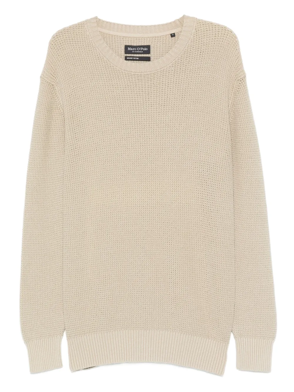 Marc O'Polo Gebreide trui met wafelpatroon en ronde hals Beige