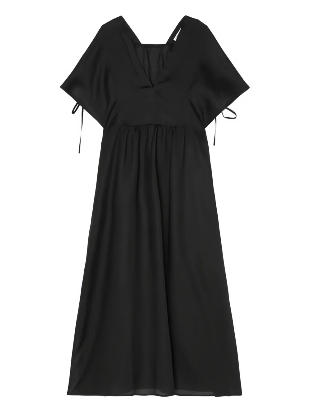tie-detail short-sleeves midi dress