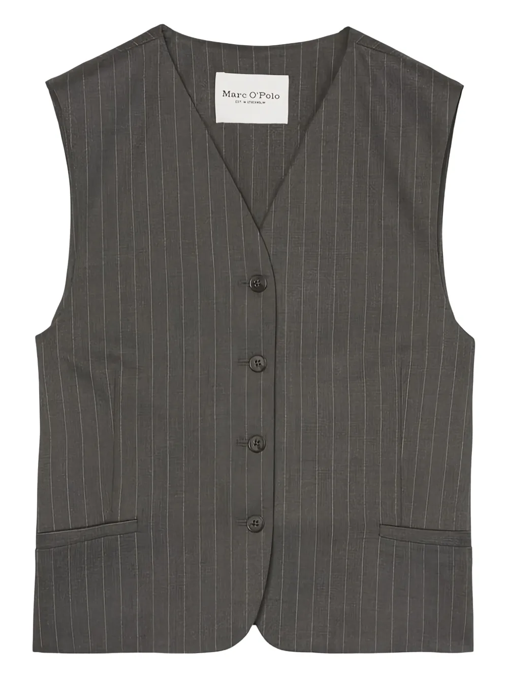 Marc O'Polo pinstripe sleeveless waistcoat | Grey | Image 1