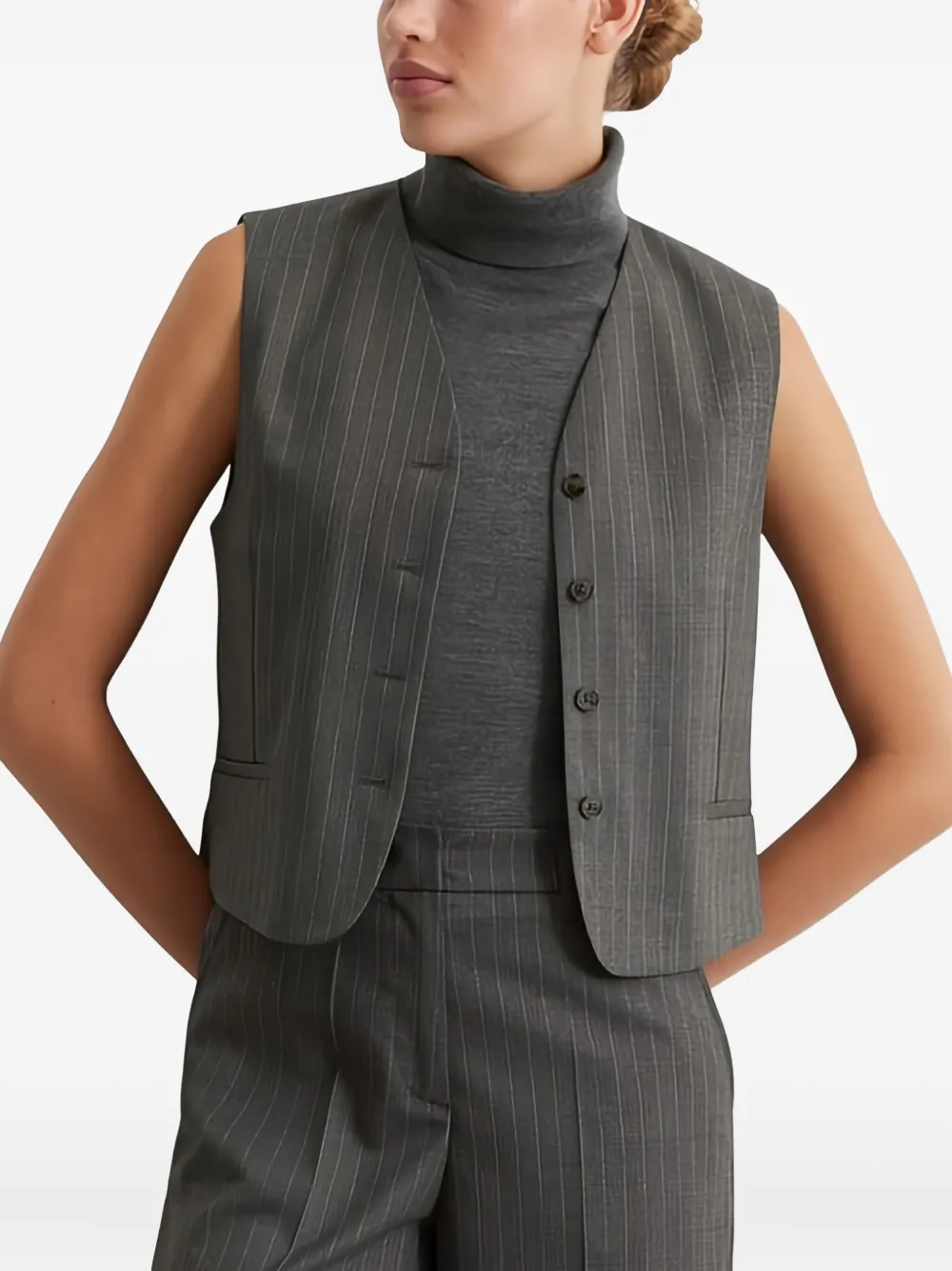 Marc O'Polo pinstripe sleeveless waistcoat | Waistcoats & Gilets | Image 2