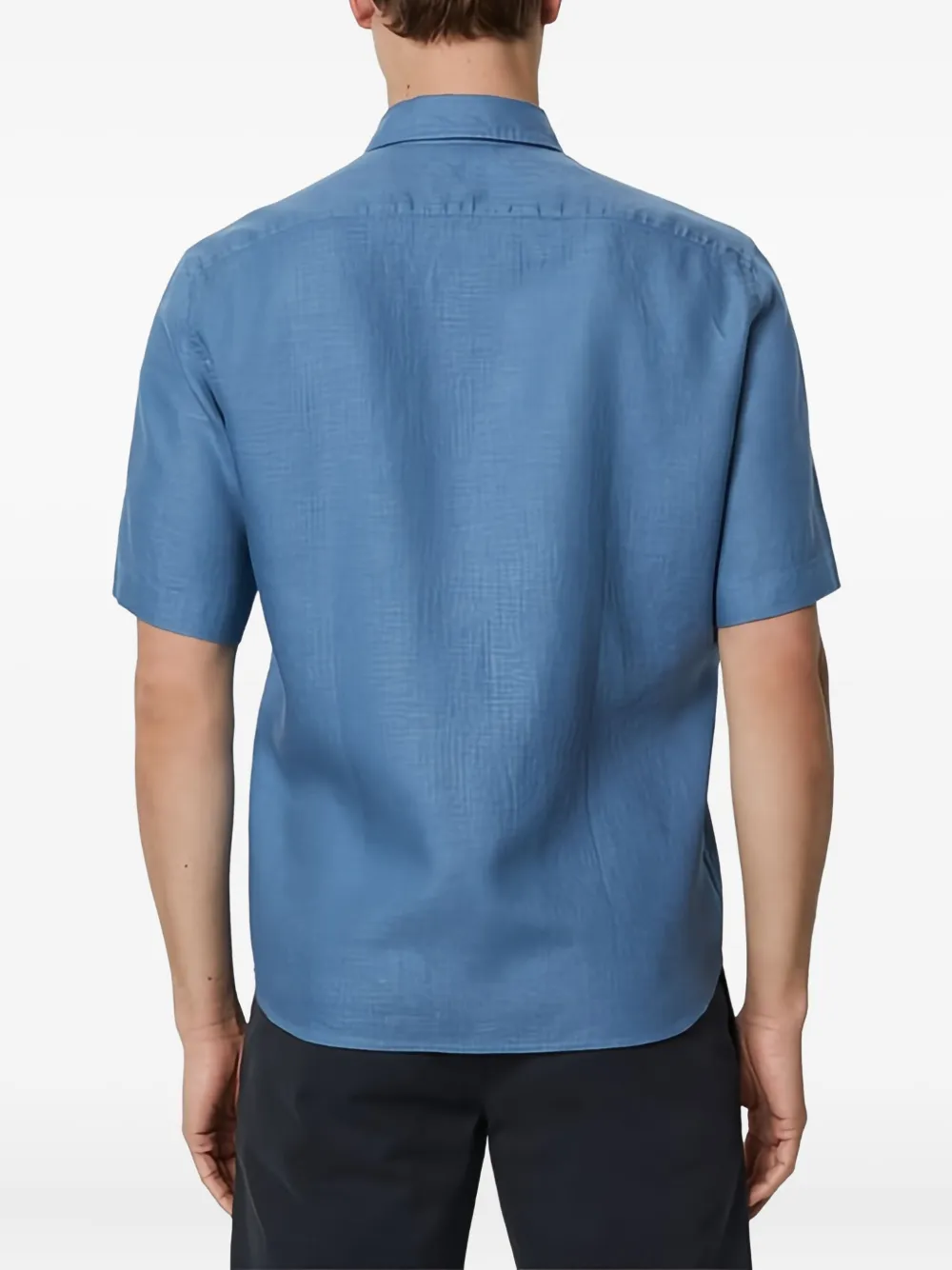 Marc O'polo Short-sleeve Button-up Shirt In Blue