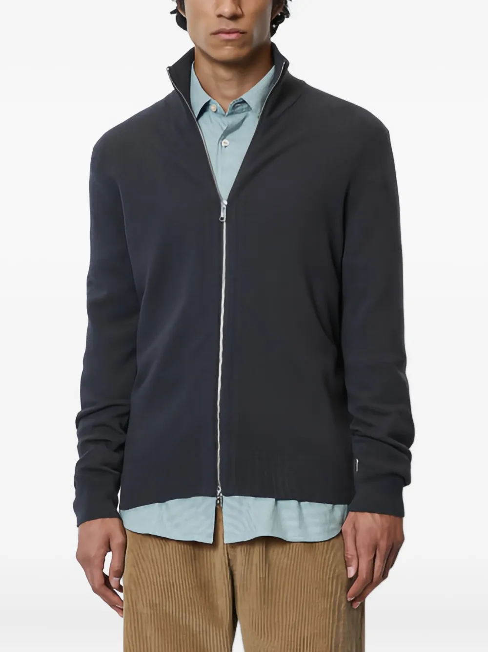Marc O'polo Zip-front Cardigan In Blue