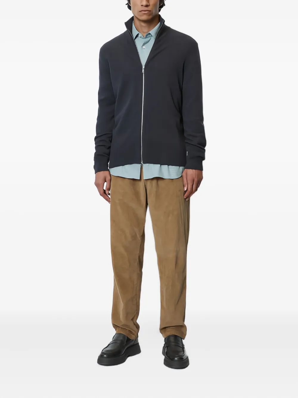 Marc O'polo Zip-front Cardigan In Blue