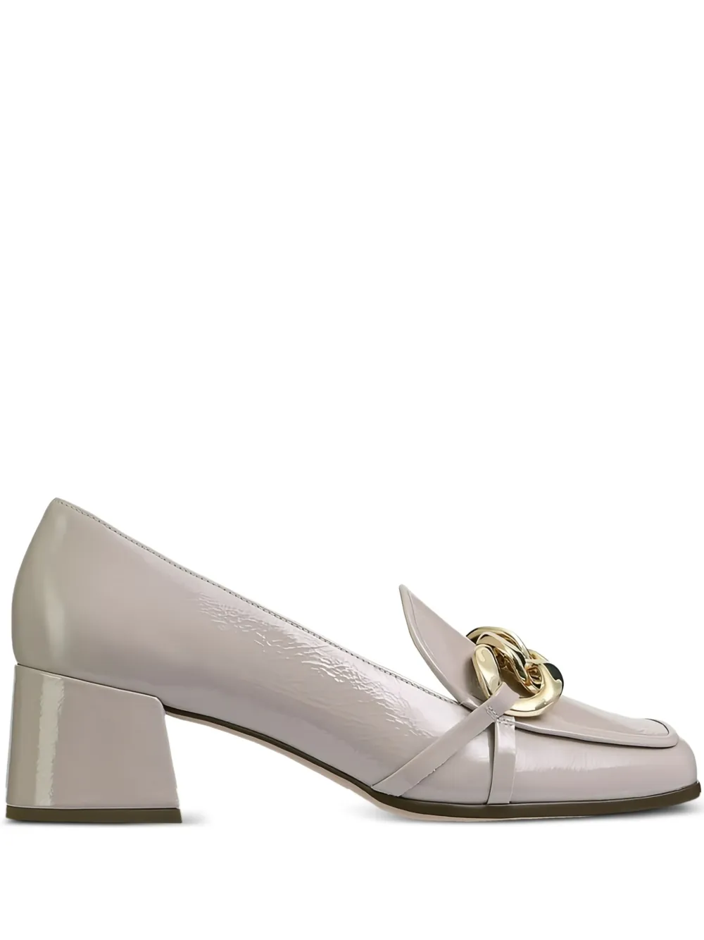 Hogl Ally block-heel leather loafers Neutrals
