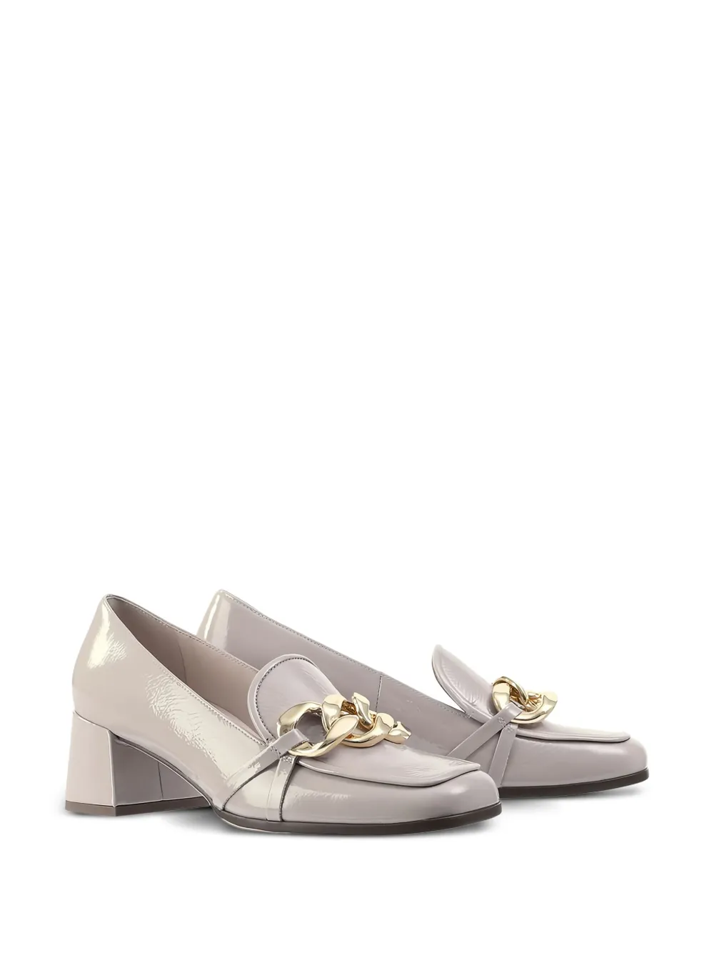 Hogl Ally block-heel leather loafers - Beige