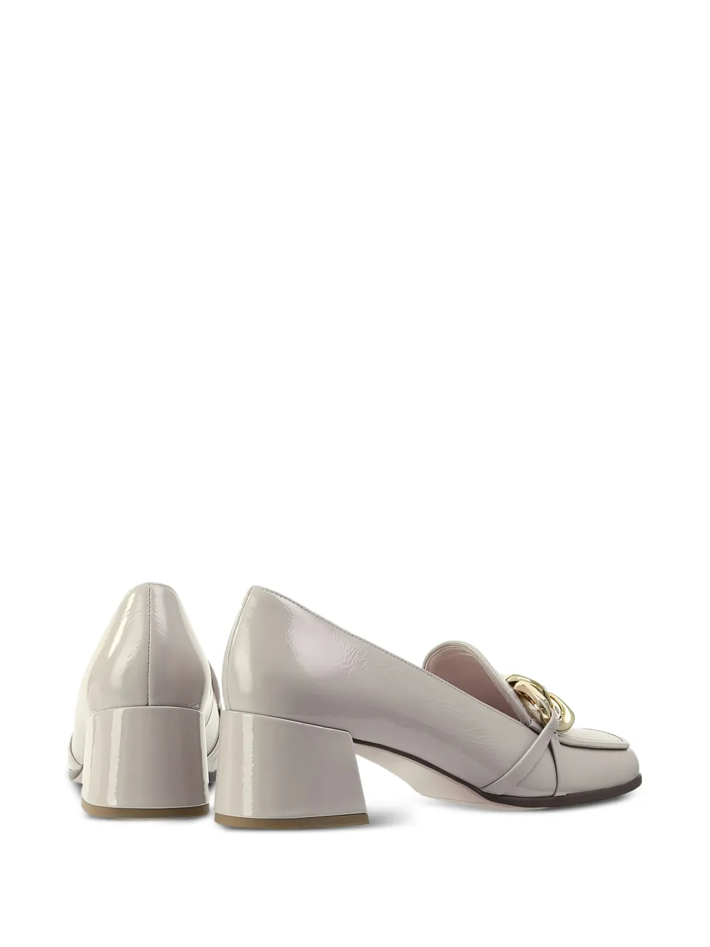 Hogl Ally block-heel leather loafers Neutrals
