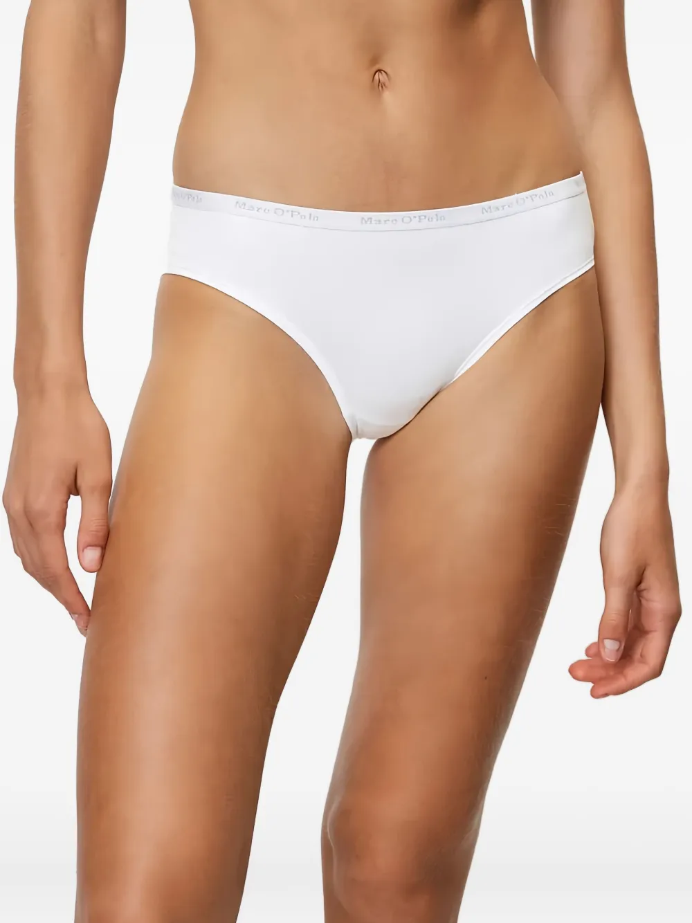 Marc O'polo Logo-waistband Briefs (pack Of Three) In White