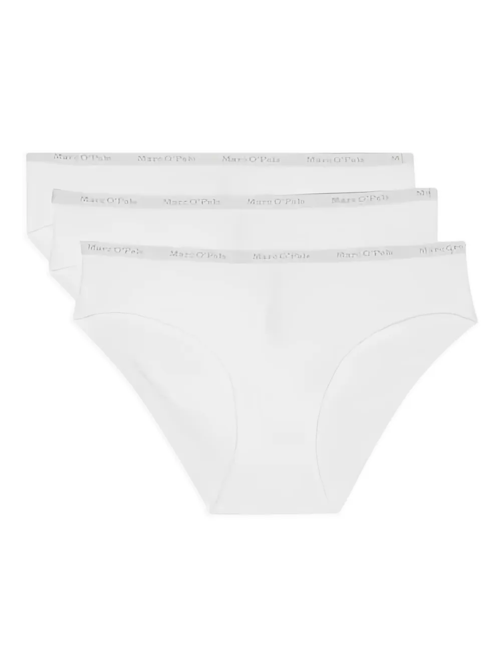 Marc O'polo Logo-waistband Briefs (pack Of Three) In White