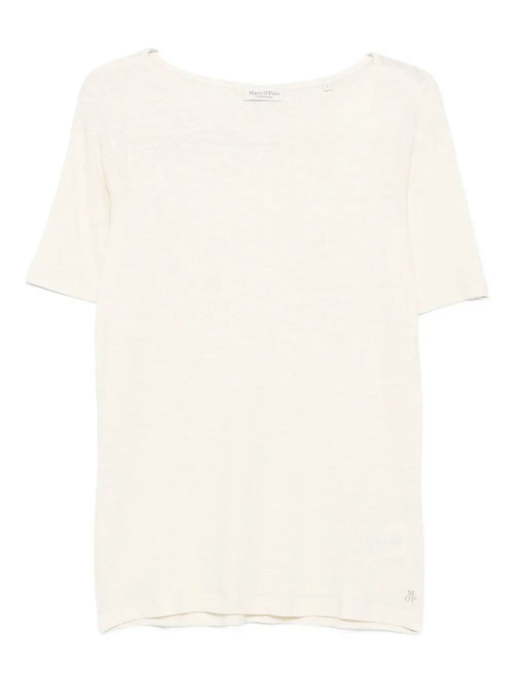 Marc O'polo Crew Neck Short-sleeve Top In Neutral