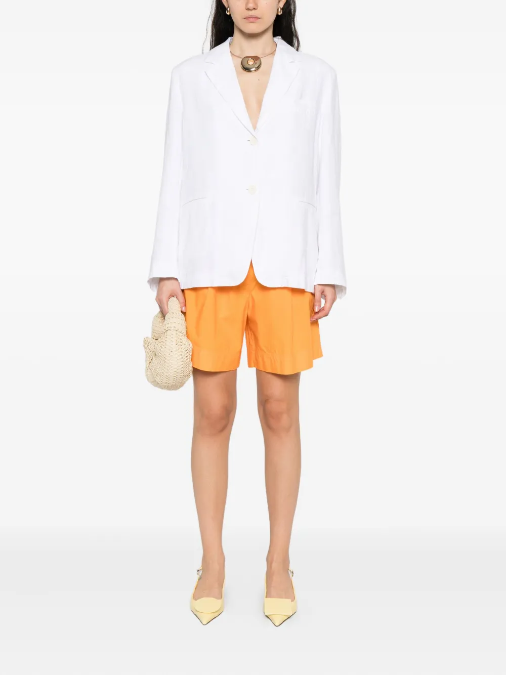 Marc O'Polo belted cotton shorts Oranje