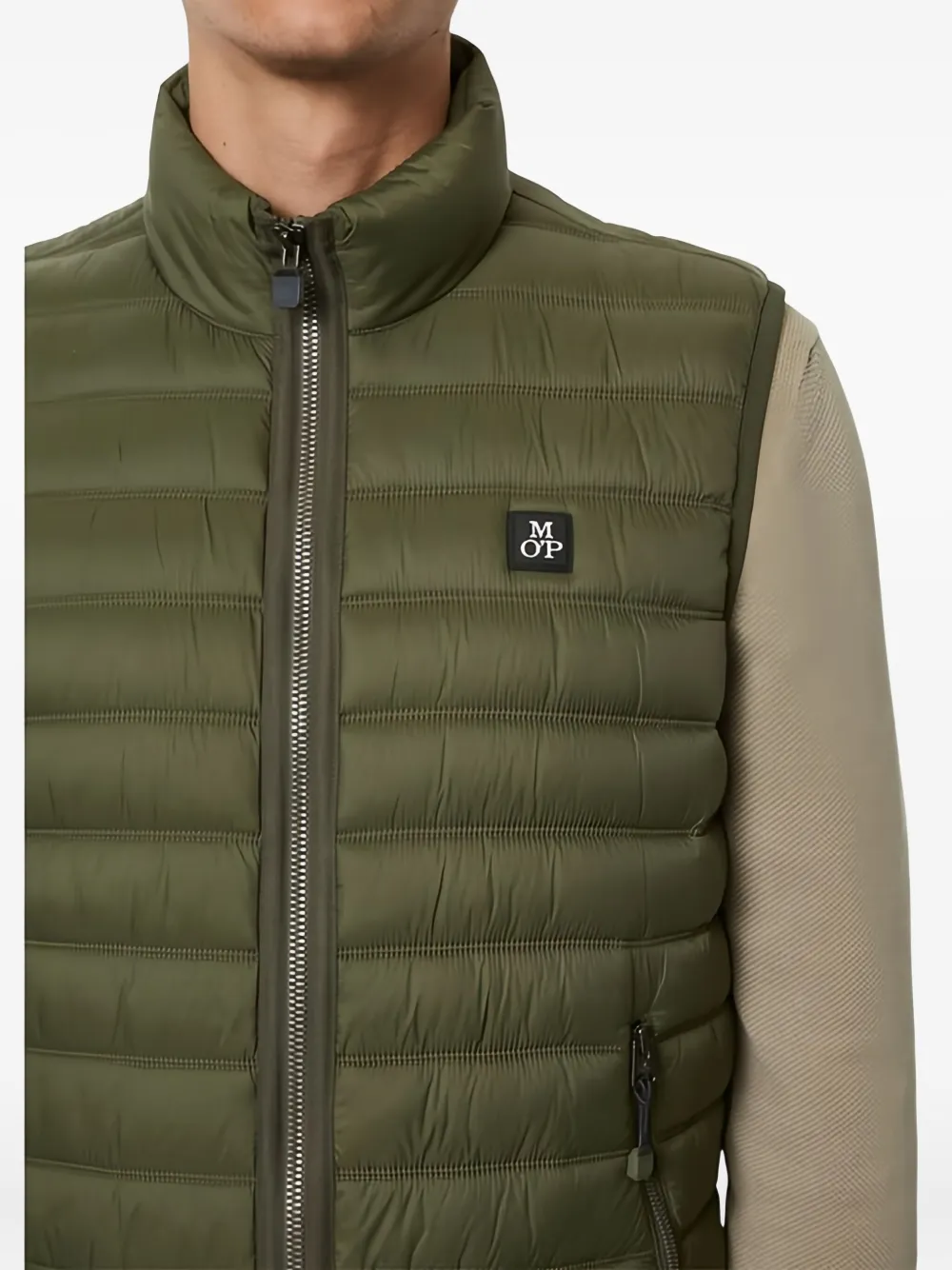 Marc O'polo Quilted Zip-up Gilet In Green