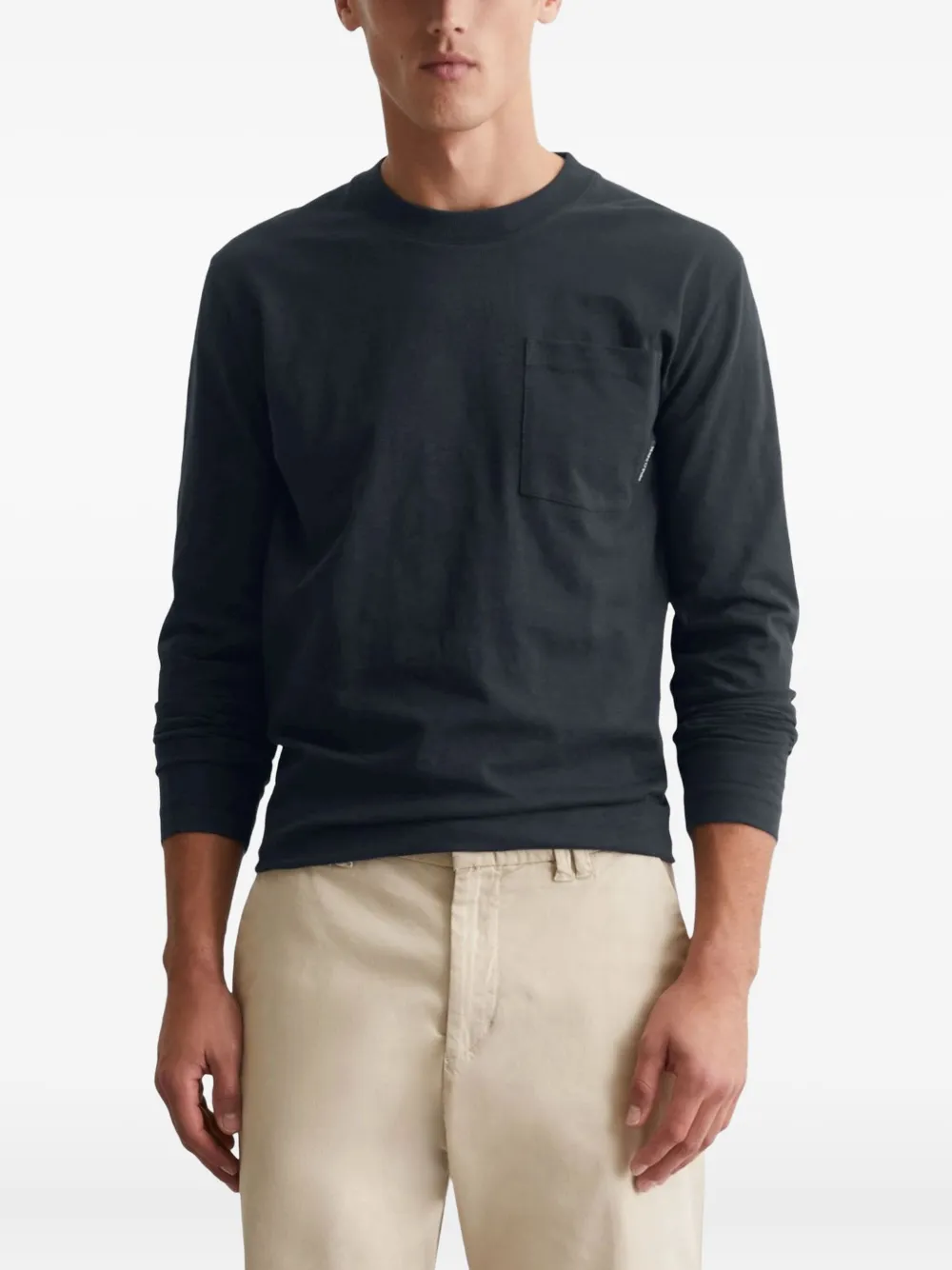 Marc O'Polo T-shirt met borstzak en lange mouwen Blauw