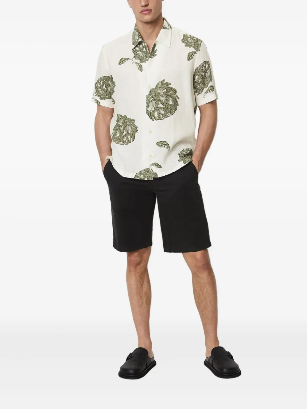 Marc O'Polo Overhemd met bloemenprint Wit