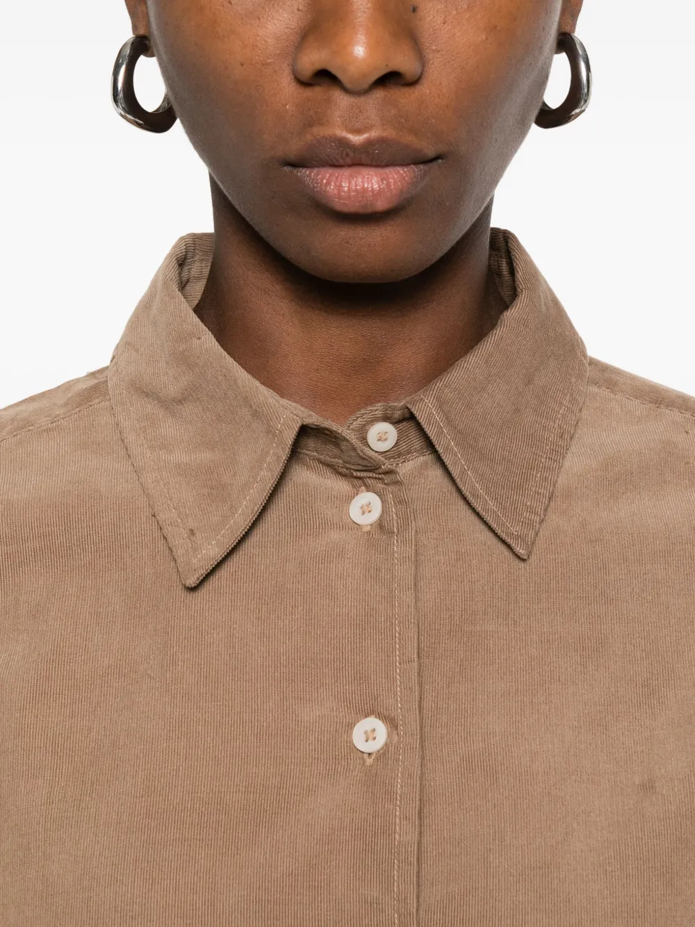 Marc O'polo Corduroy Long-sleeves Shirt In Brown
