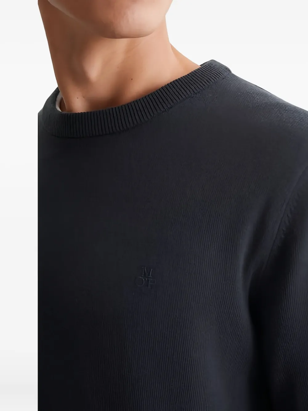 Marc O'Polo Trui met ronde hals Zwart