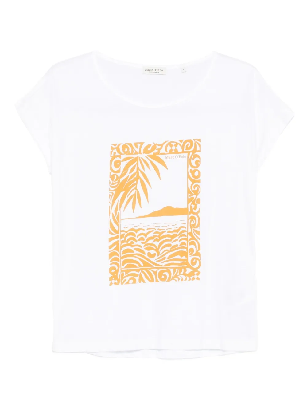 landscape-print T-shirt