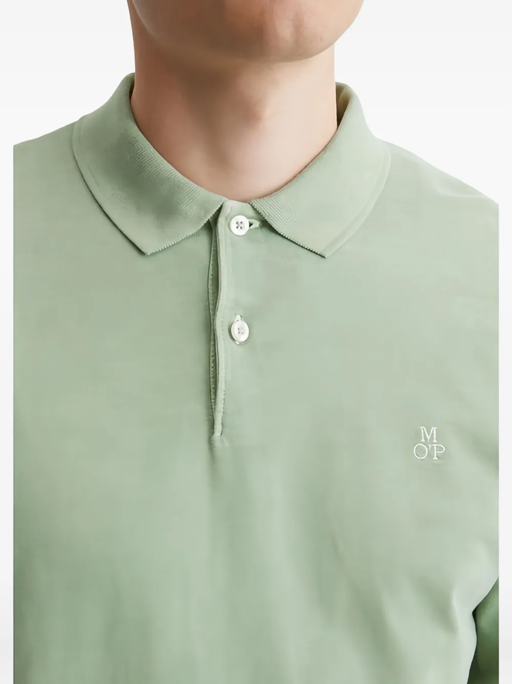 Marc O'Polo Poloshirt met lange mouwen Groen