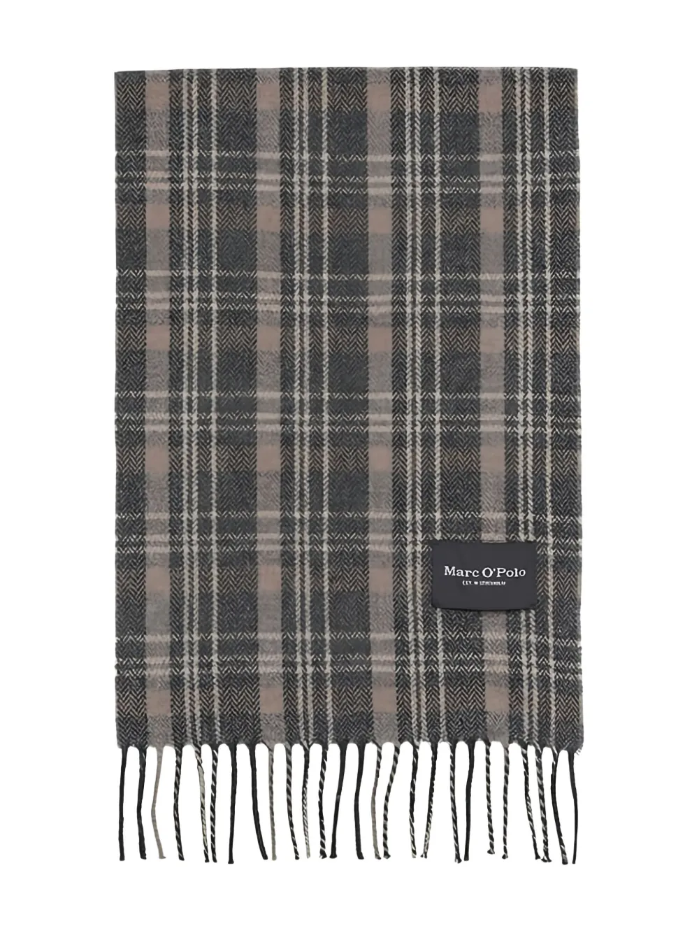 Marc O'Polo plaid fringed scarf | Grey | Image 1